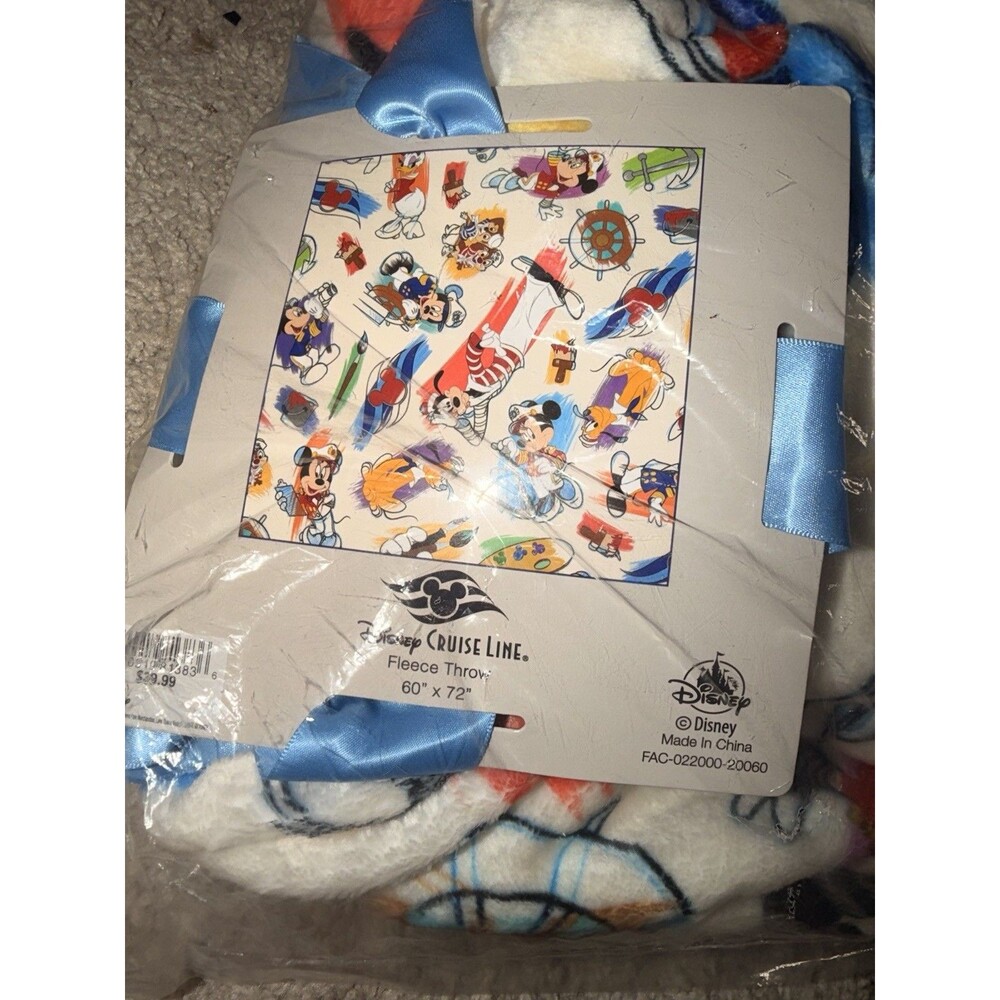 Beautiful Disney Cruise Line Ink and Paint Mickey & Friends Blanket Throw DCL